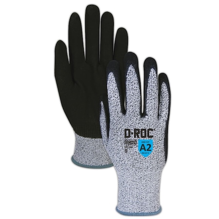 Magid Coated Gloves, Sandy Nitrile, 6 Abrasion Level, Salt & Pepper, 1 PR GPD700-11